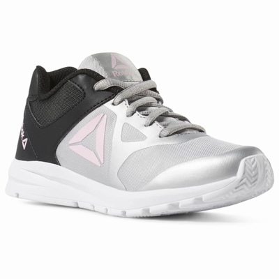 Reebok Rush Runner Running Shoes For Girls Colour:Grey/Black/Light Pink